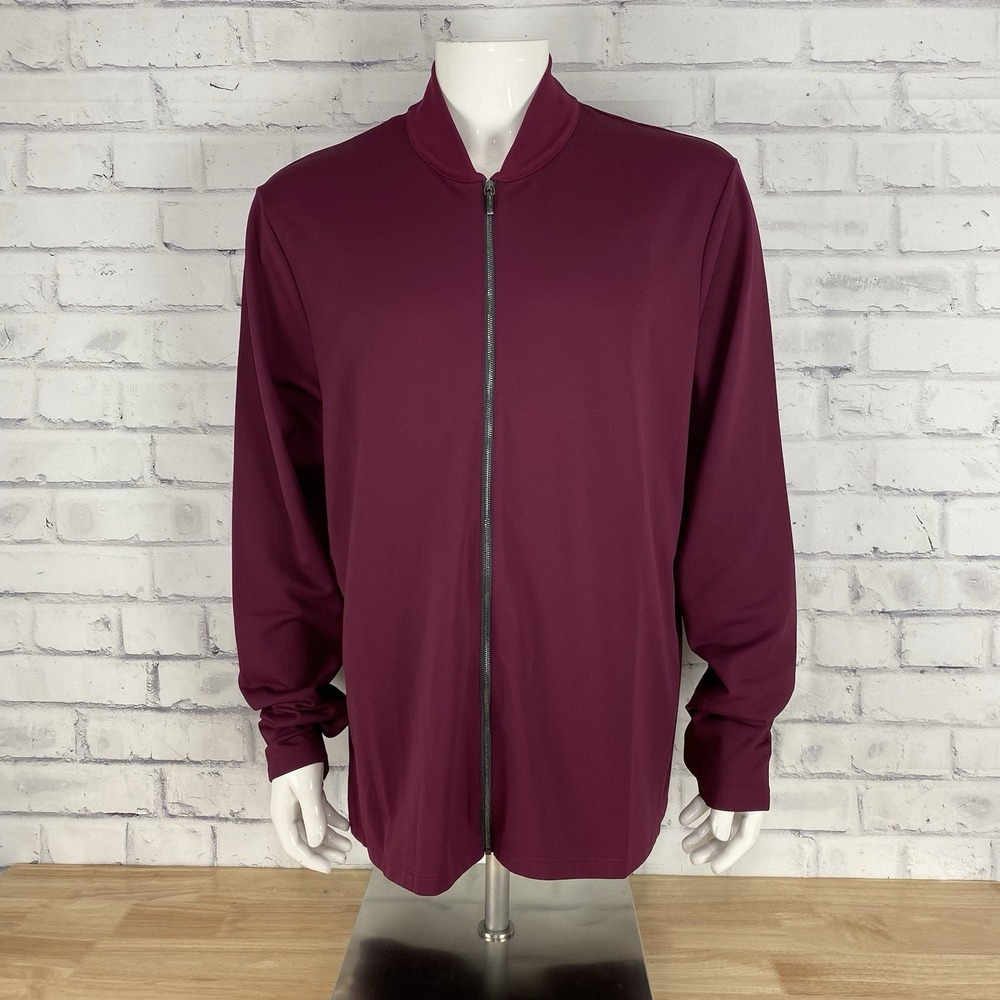 Greyson Jacket Men's XL Siasconset Full‎ Zip Hawkeye Burgundy Blade Collar NWT